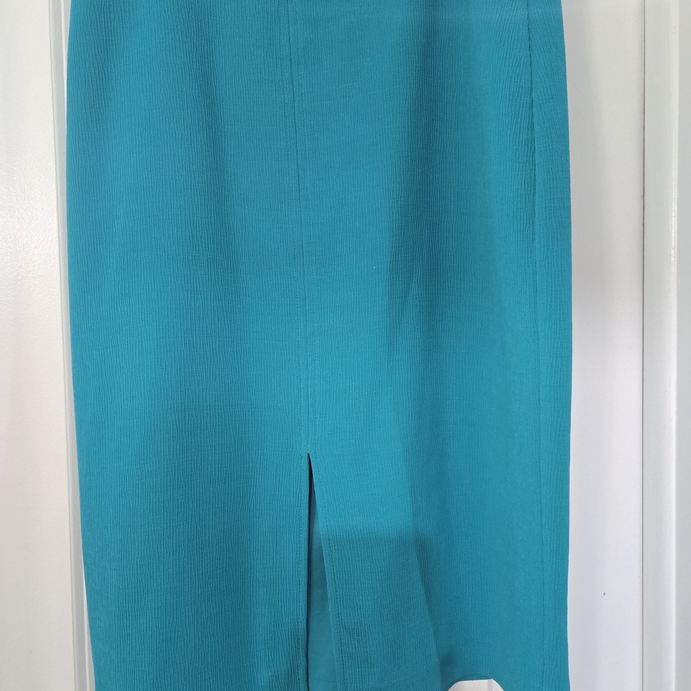 Ann Taylor Teal Pencil Skirt with Front Slit